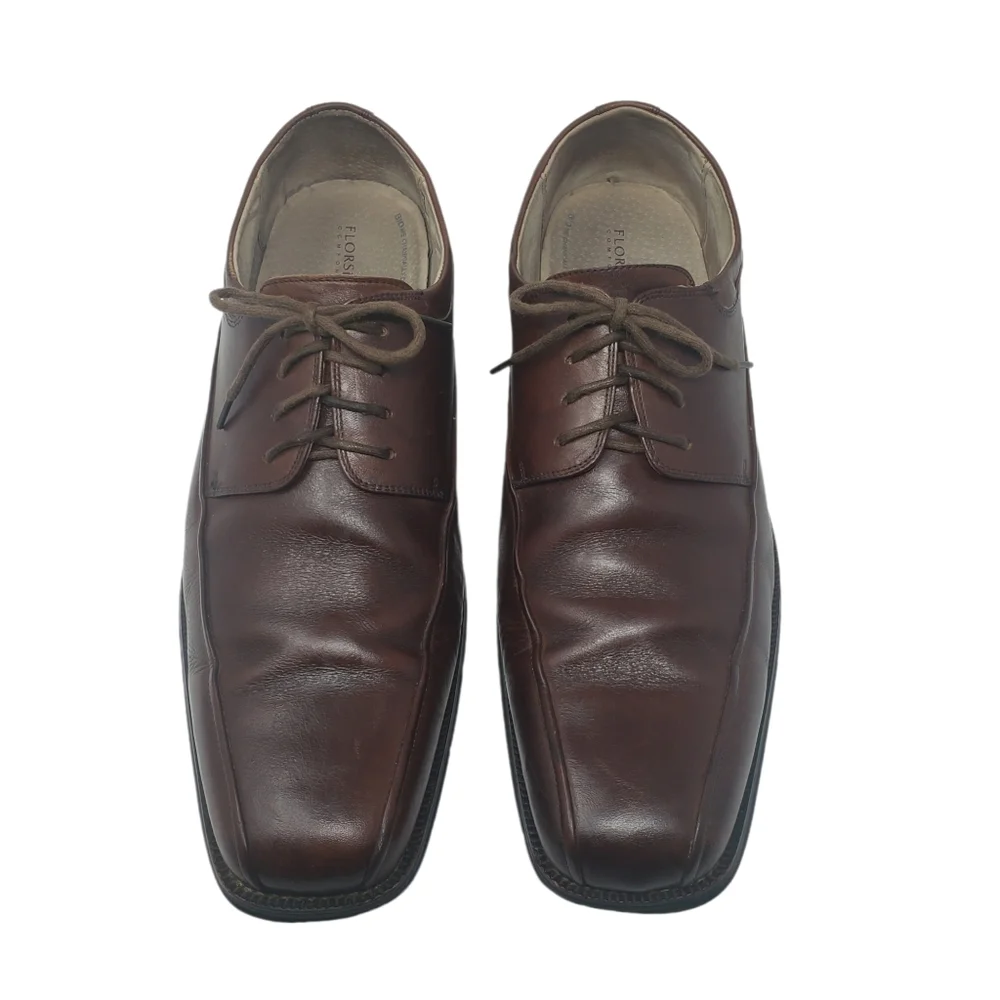 Florsheim Brown Leather Oxfords Size 12 D Lace‎ Up Square Toe